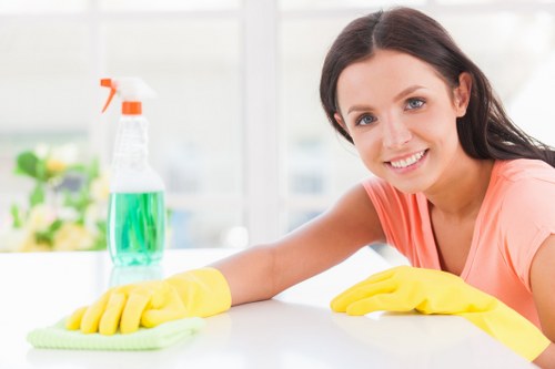 Technician preparing carpet cleaning equipment before a service appointment