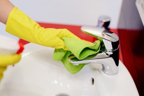 Person reviewing cookie settings on a cleaning services website