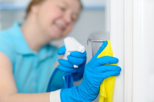 PPE used by a carpet cleaner during a professional cleaning job