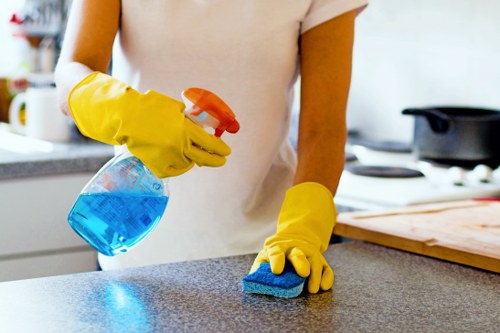 Professional office cleaning of desks and surfaces in Queenspark